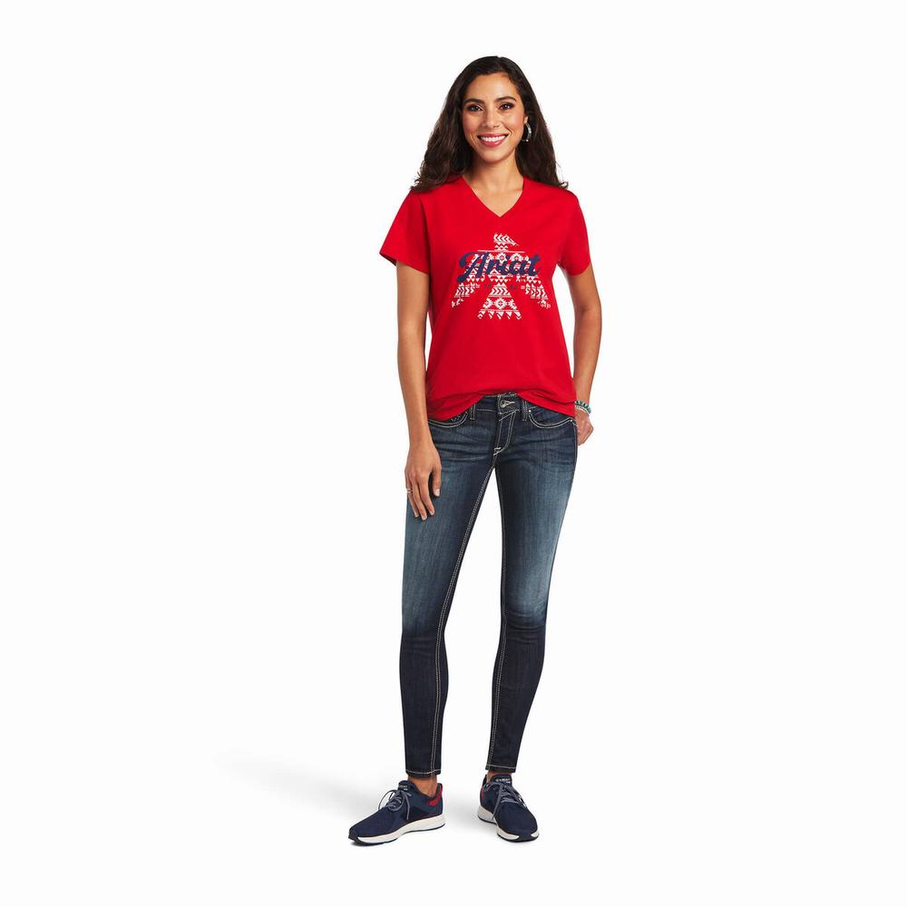 Women's Ariat REAL Firebird Tops Multicolor | UIQT-32670