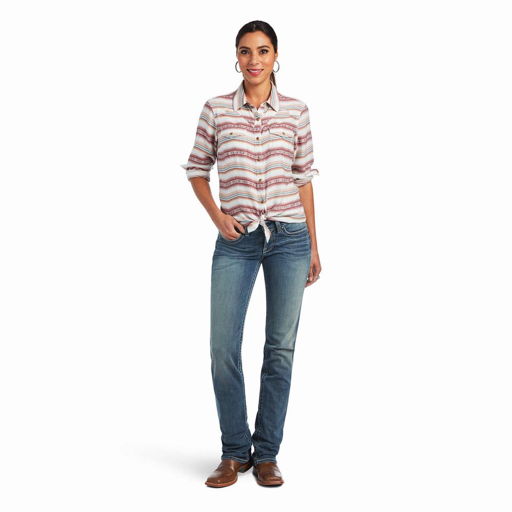 Women's Ariat REAL Rosewood Tops Multicolor | DGRZ-76358