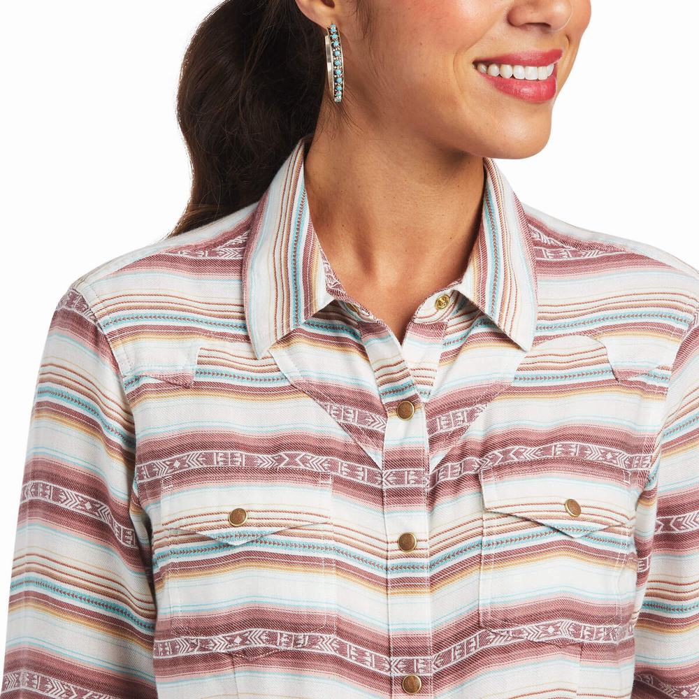 Women's Ariat REAL Rosewood Tops Multicolor | DGRZ-76358