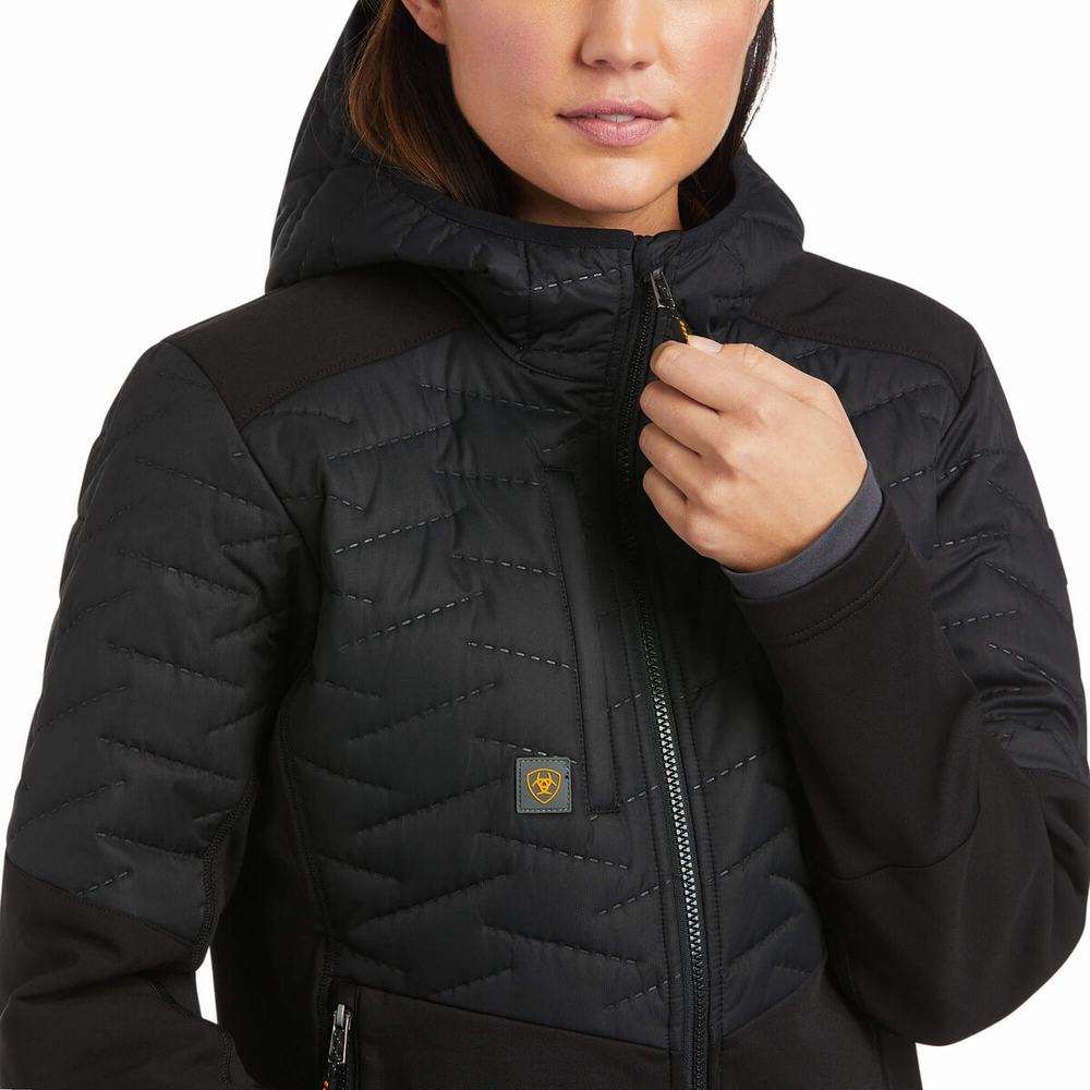 Women's Ariat Rebar Cloud 9 Water Resistant Insulated Jackets Black | ECSB-48073