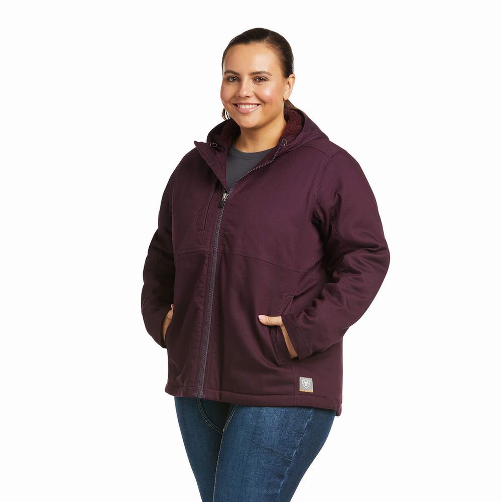 Women's Ariat Rebar DuraCanvas Insulated Jackets Purple | SQIE-06394