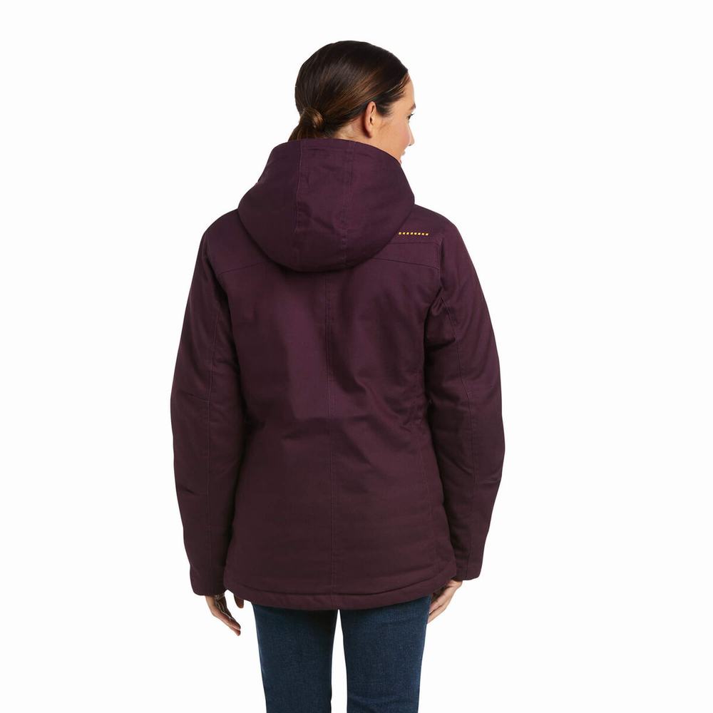 Women's Ariat Rebar DuraCanvas Insulated Jackets Purple | SQIE-06394