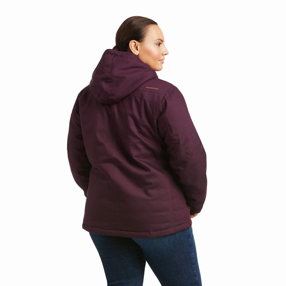 Women's Ariat Rebar DuraCanvas Insulated Jackets Purple | SQIE-06394