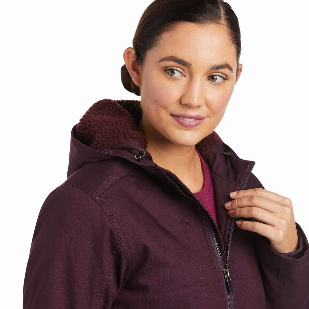 Women's Ariat Rebar DuraCanvas Insulated Jackets Purple | SQIE-06394