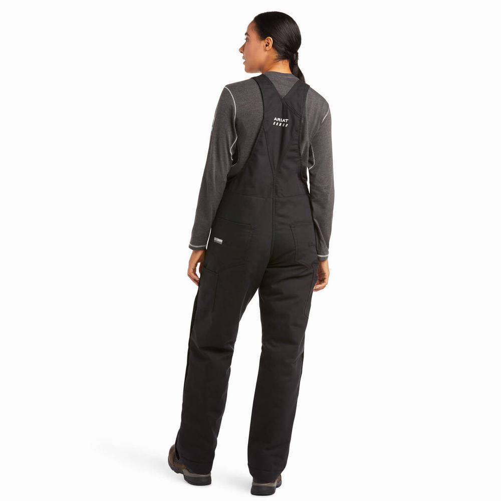 Women's Ariat Rebar DuraCanvas Stretch Insulated Pants Black | HGWF-50183