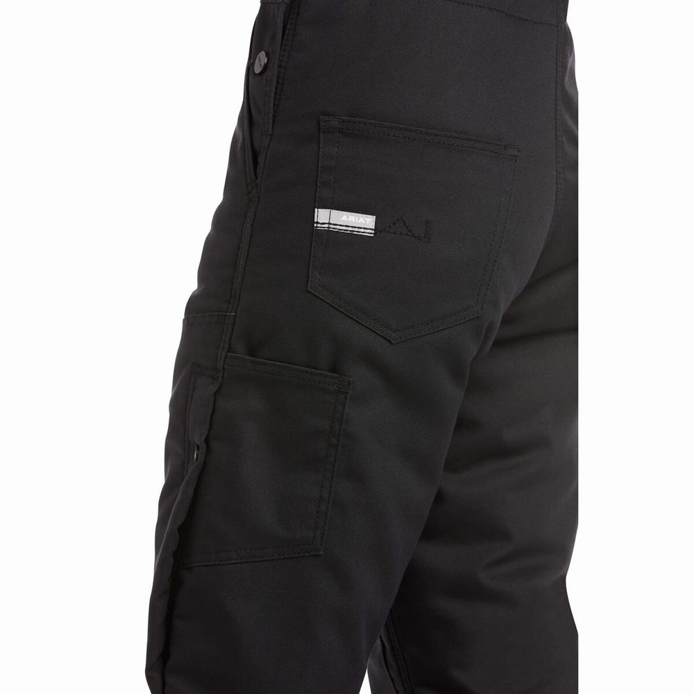 Women's Ariat Rebar DuraCanvas Stretch Insulated Pants Black | HGWF-50183