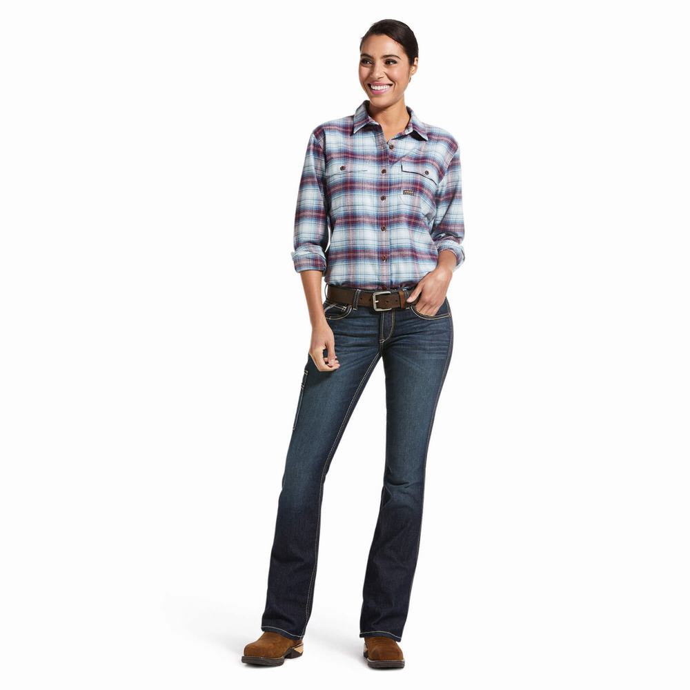 Women's Ariat Rebar DuraStretch Riveter Cut Straight-Fit Jeans Multicolor | SJPX-49265