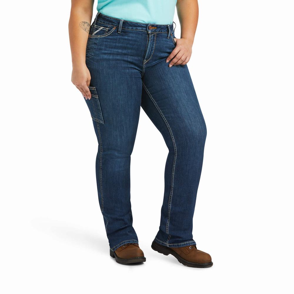 Women's Ariat Rebar Flex Perfect Rise Riveter Cut Skinny Jeans Multicolor | DXHS-75419