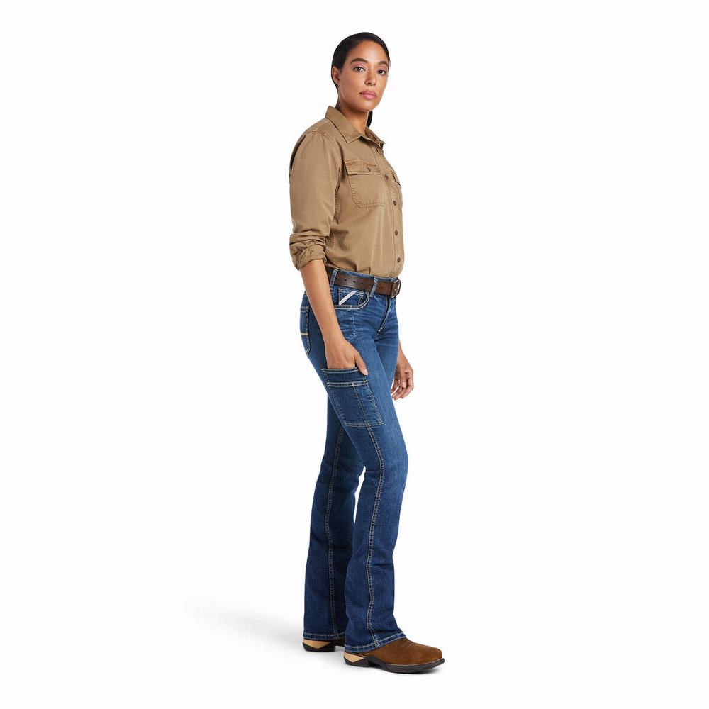 Women's Ariat Rebar Flex Perfect Rise Riveter Cut Skinny Jeans Multicolor | DXHS-75419