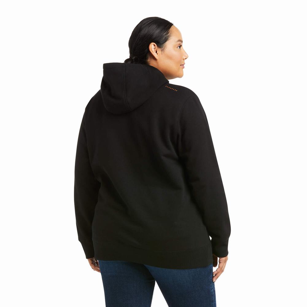 Women's Ariat Rebar Graphic Hoodie Black / Purple | CXVB-96532