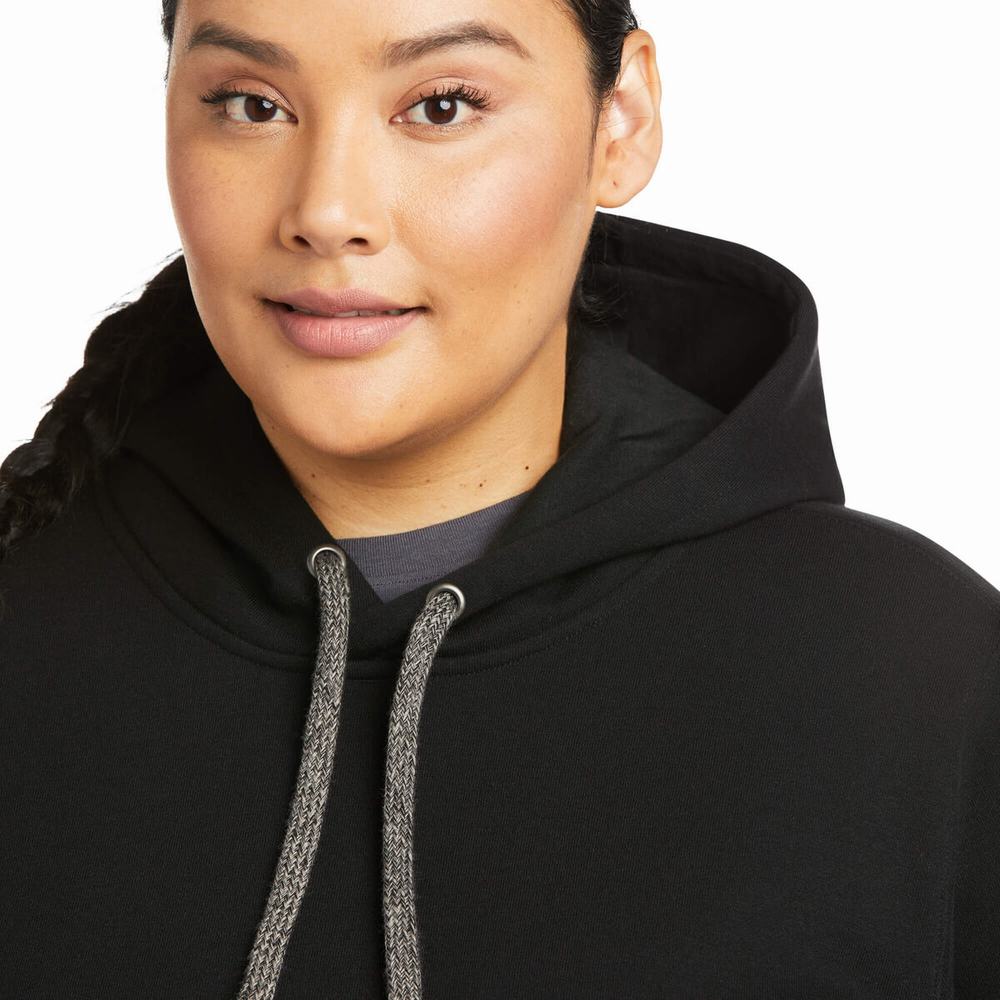 Women's Ariat Rebar Graphic Hoodie Black / Purple | CXVB-96532