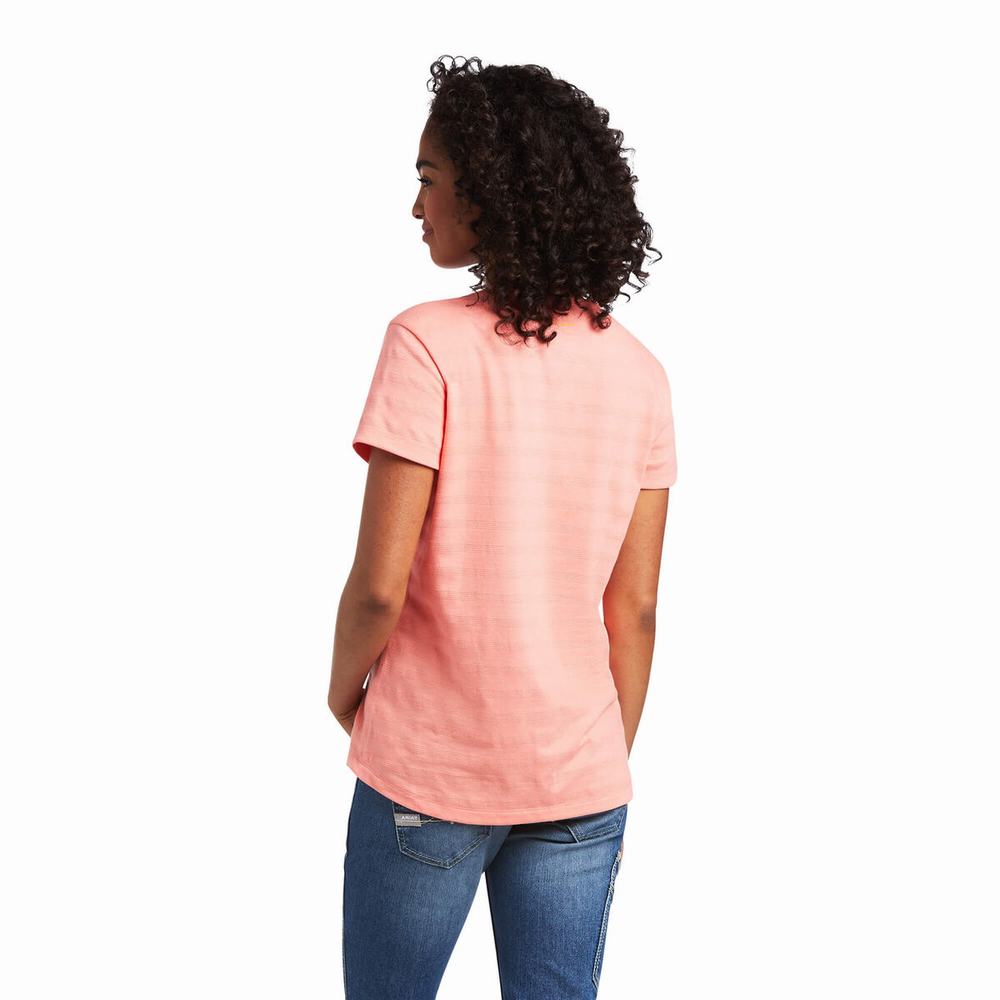 Women's Ariat Rebar Henley Tops Multicolor | ZFVG-36081