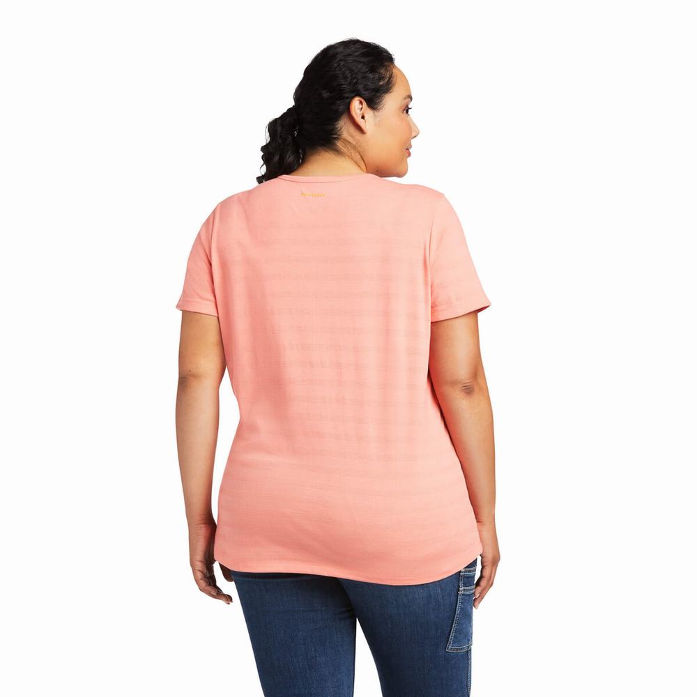 Women's Ariat Rebar Henley Tops Multicolor | ZFVG-36081