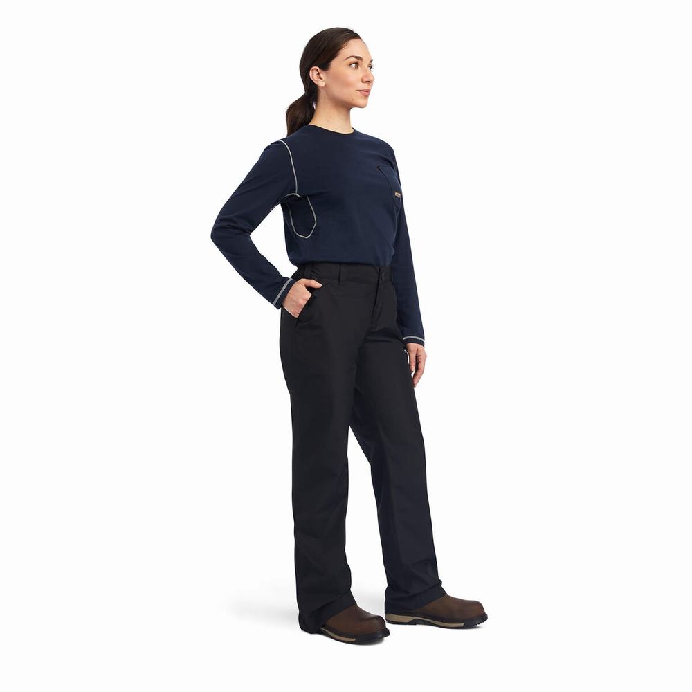 Women's Ariat Rebar Stormshell Waterproof Pants Black | NSHA-78954