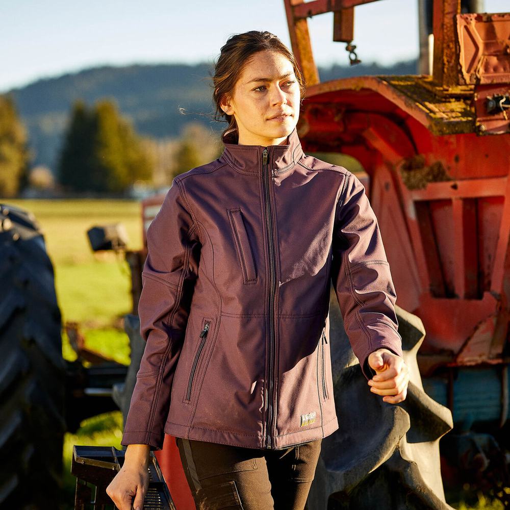 Women's Ariat Rebar Stretch Canvas Softshell Jackets Purple | JCDV-54018