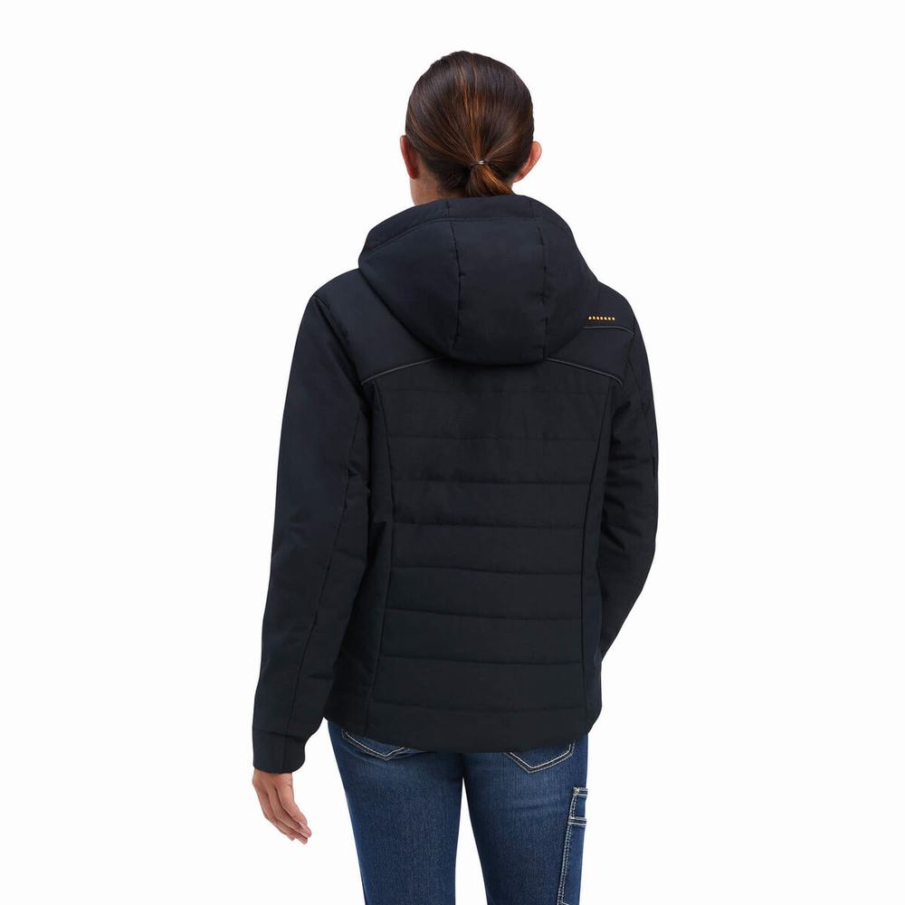 Women's Ariat Rebar Valkyrie Stretch Canvas Insulated Jackets Black | QXFL-83142