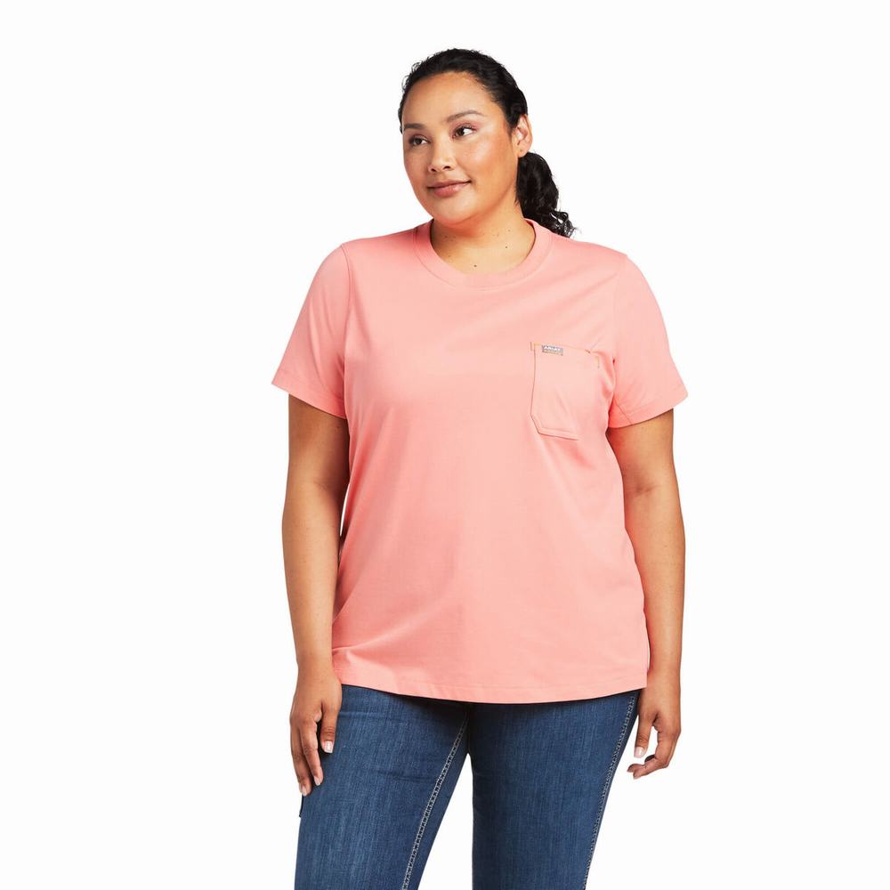 Women's Ariat Rebar Workman Phrase Tops Multicolor | MBEK-96785