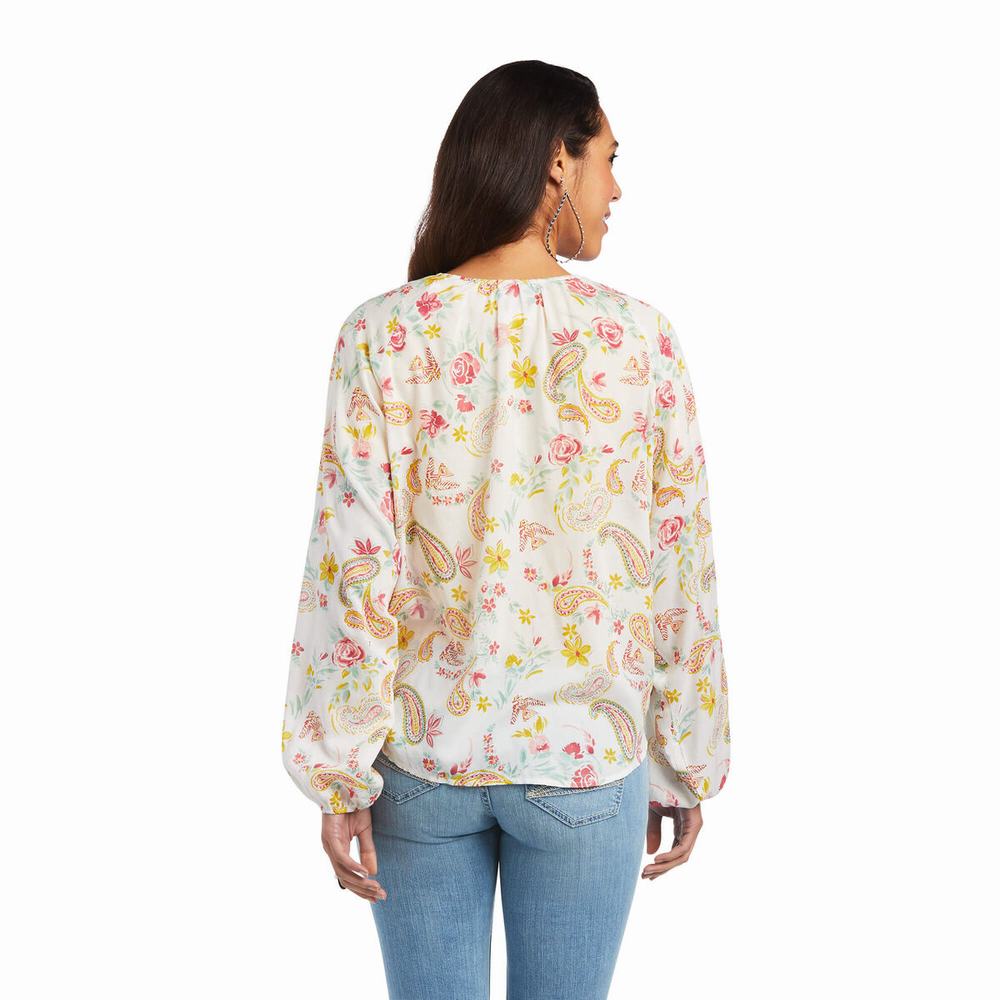 Women's Ariat Rose Garden Wrap Tops Multicolor | DLWA-84723