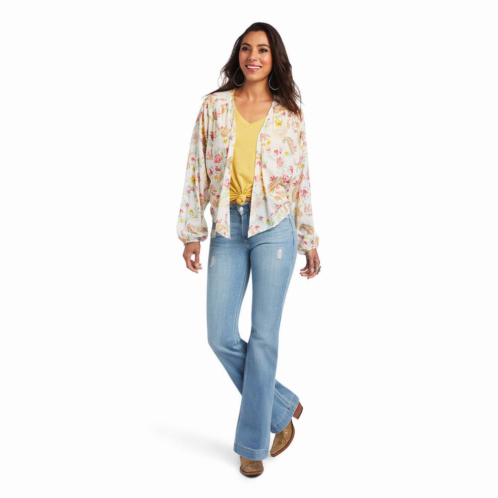 Women's Ariat Rose Garden Wrap Tops Multicolor | DLWA-84723