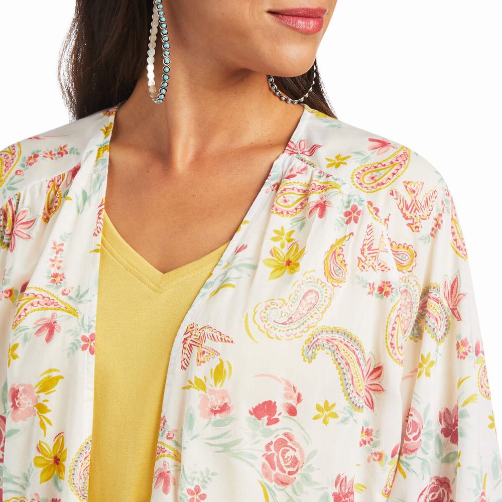 Women's Ariat Rose Garden Wrap Tops Multicolor | DLWA-84723