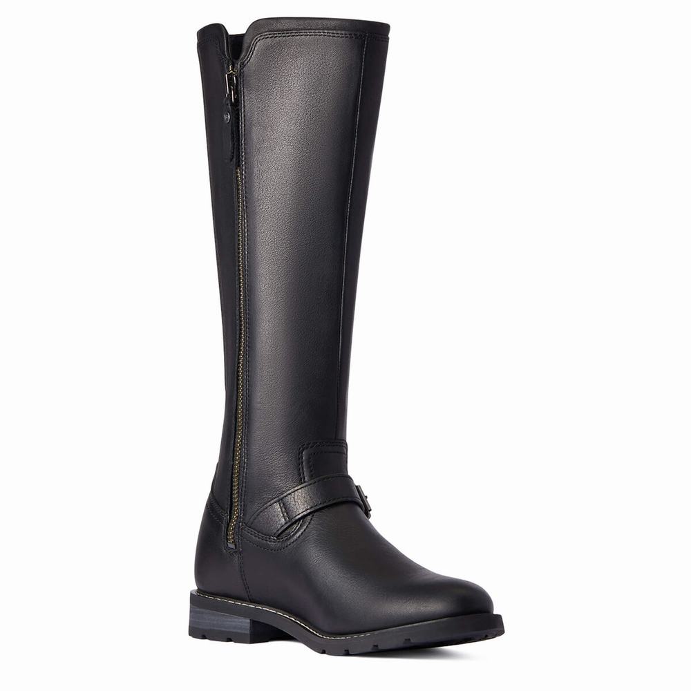 Women's Ariat Sadie Waterproof Dress Boots Black | ONUF-13528