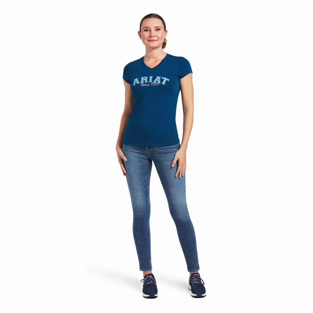 Women's Ariat Since 1993 Tops Blue | NARQ-73508