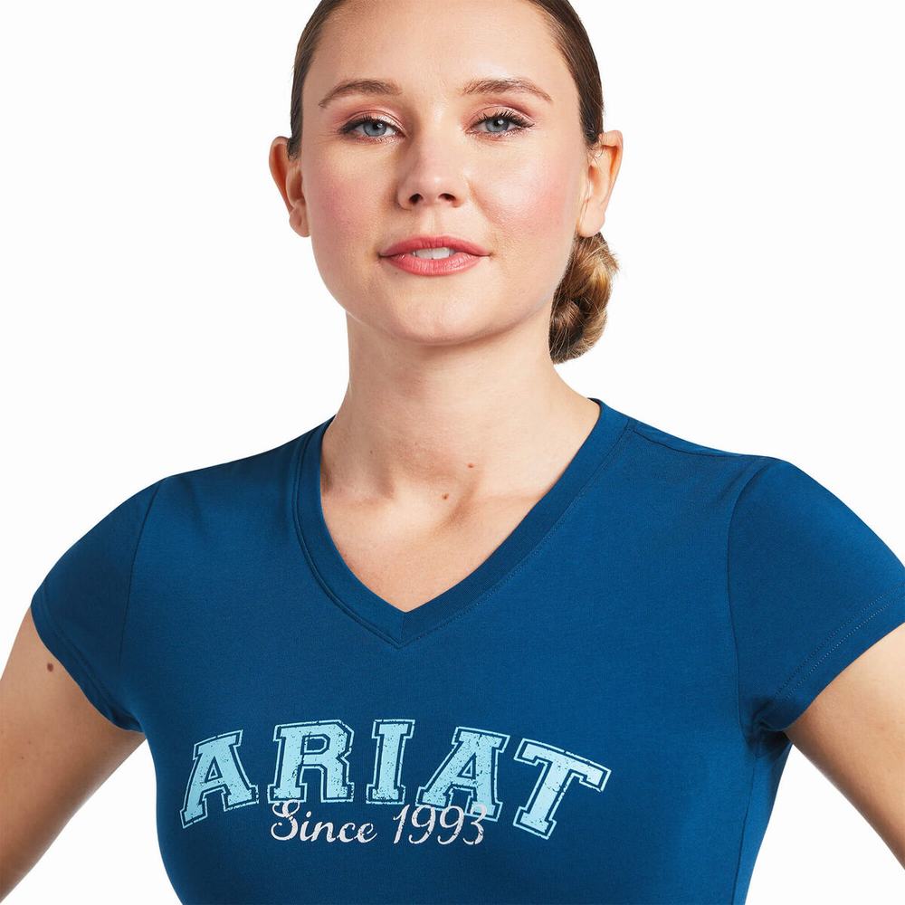 Women's Ariat Since 1993 Tops Blue | NARQ-73508