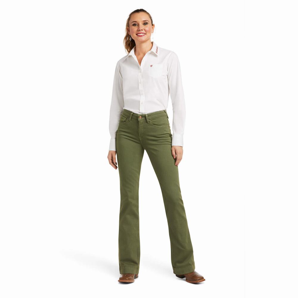 Women's Ariat Slim Ella Skinny Jeans Green | CGPB-97420