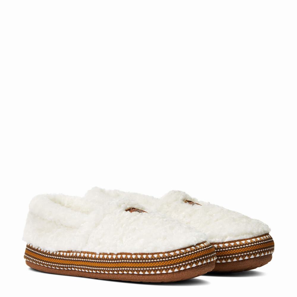 Women's Ariat Snuggle Slippers Beige | YHML-96015