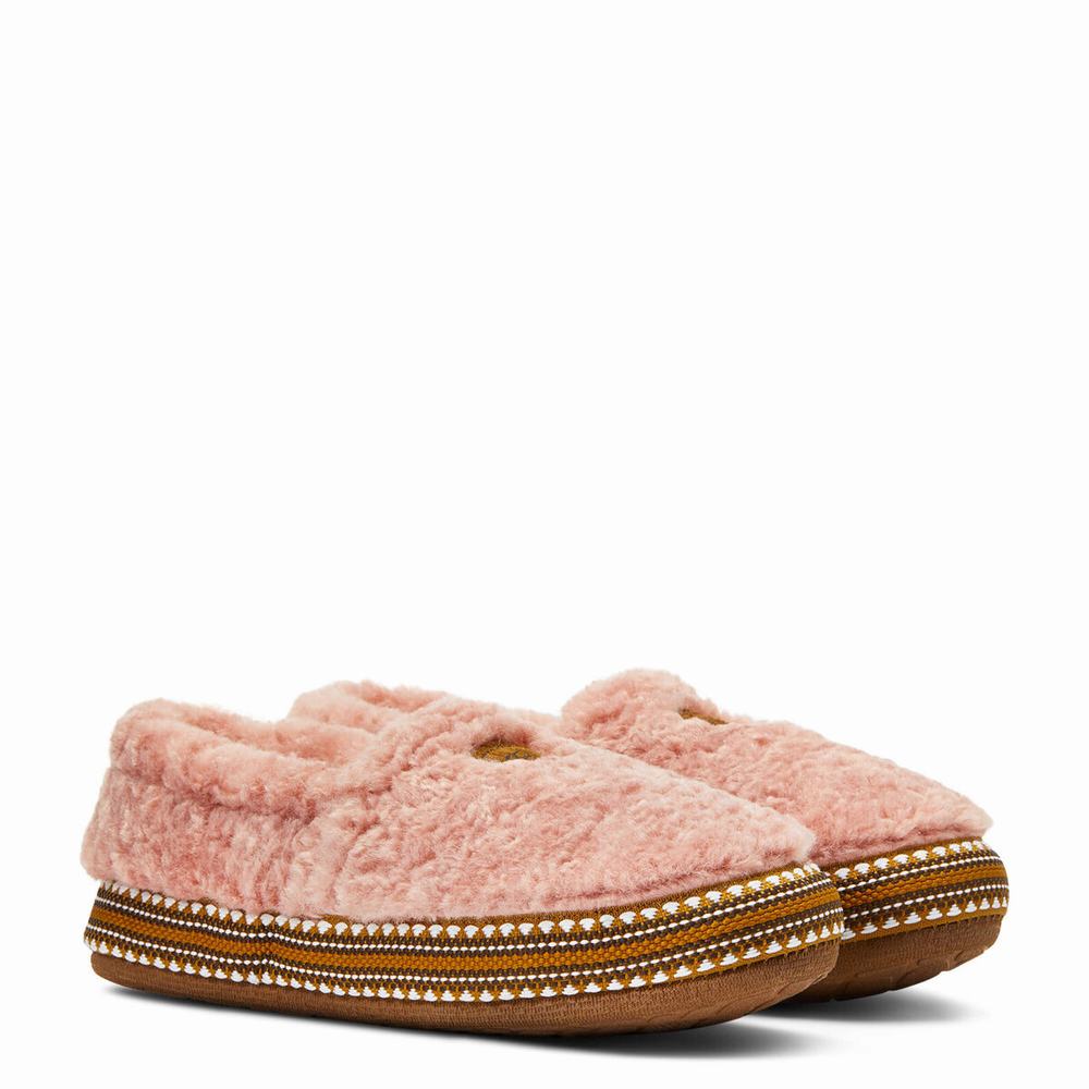 Women's Ariat Snuggle Slippers Pink | JFPG-62138