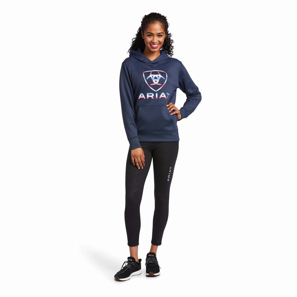 Women's Ariat TEK Hoodie Blue | EBZG-87316