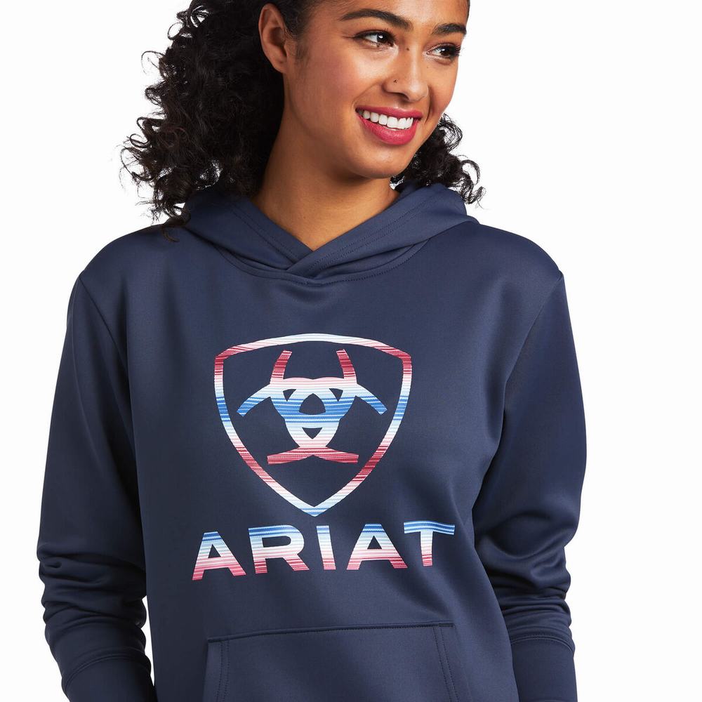 Women's Ariat TEK Hoodie Blue | EBZG-87316