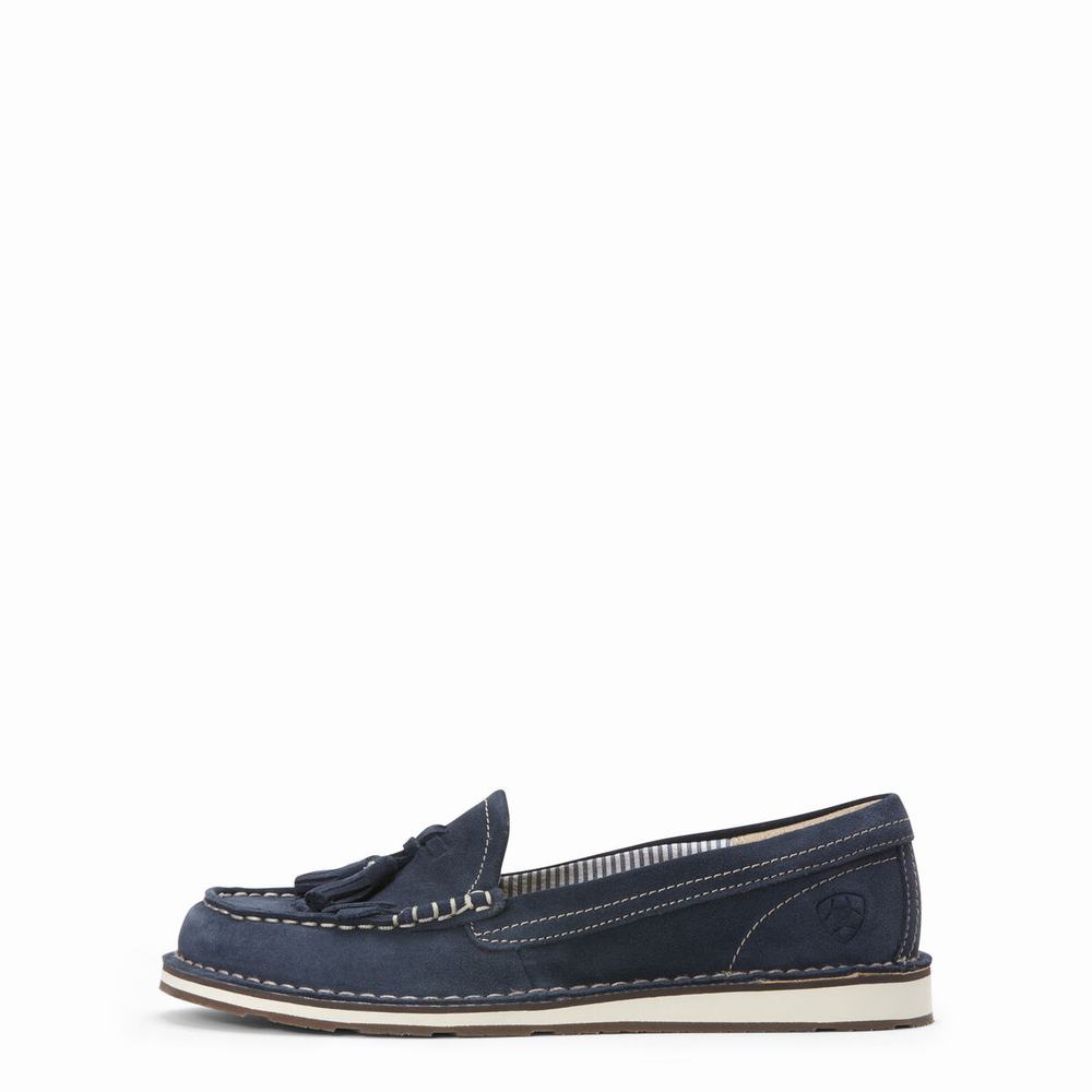 Women's Ariat Tassel Cruiser Sneakers Navy | PBIS-61534