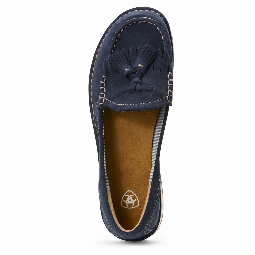 Women's Ariat Tassel Cruiser Sneakers Navy | PBIS-61534