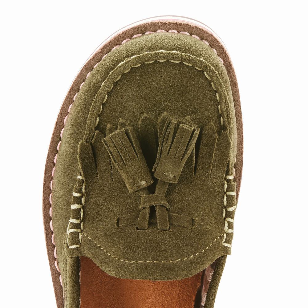 Women's Ariat Tassel Cruiser Sneakers Olive | CZXB-48320