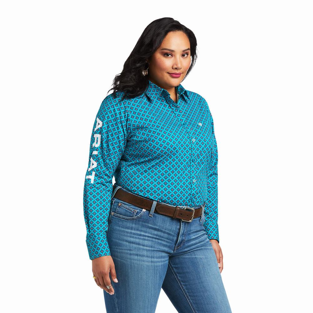 Women's Ariat Team Kirby Stretch Tops Multicolor | GZIC-20149