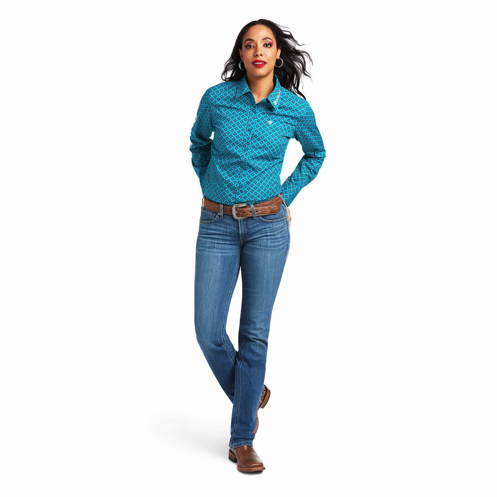 Women's Ariat Team Kirby Stretch Tops Multicolor | GZIC-20149