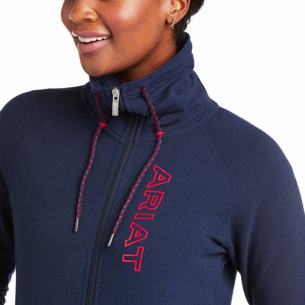 Women's Ariat Team Logo Full Zip Hoodie Multicolor | AUWK-81354