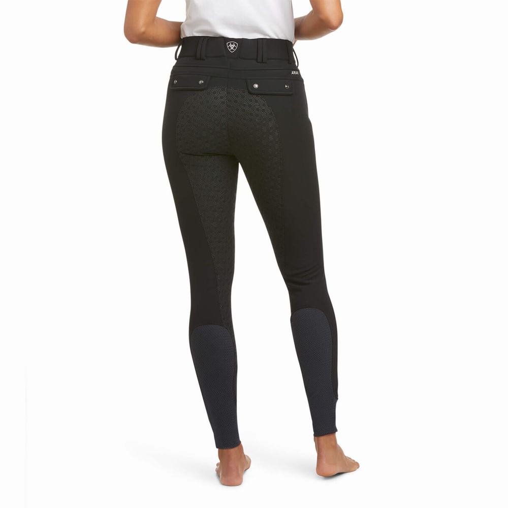 Women's Ariat Tri Factor Frost Insulated Full Seat Breech Pants Black | GVZD-17893