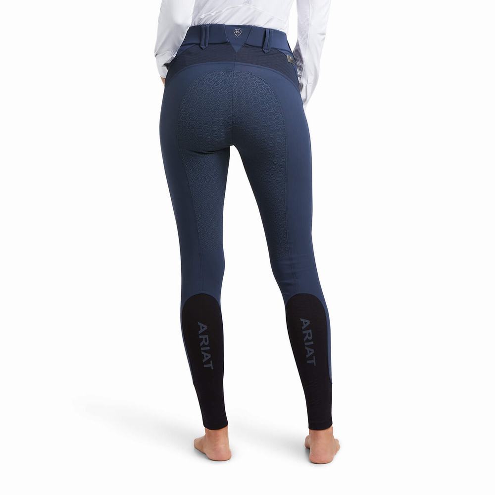 Women's Ariat Tri Factor X Bellatrix Full Seat Breech Pants Blue | ITPL-48379