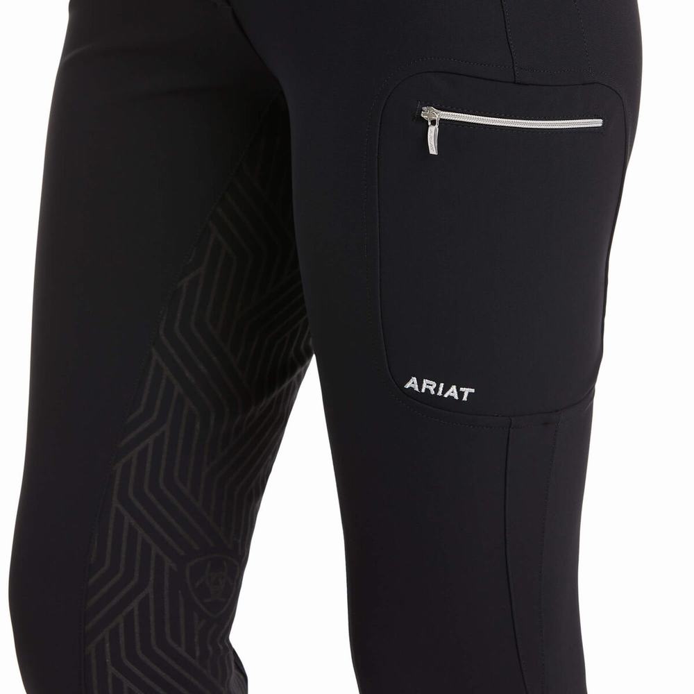 Women's Ariat Triton Grip Full Seat Breech Pants Black | RUXH-87695