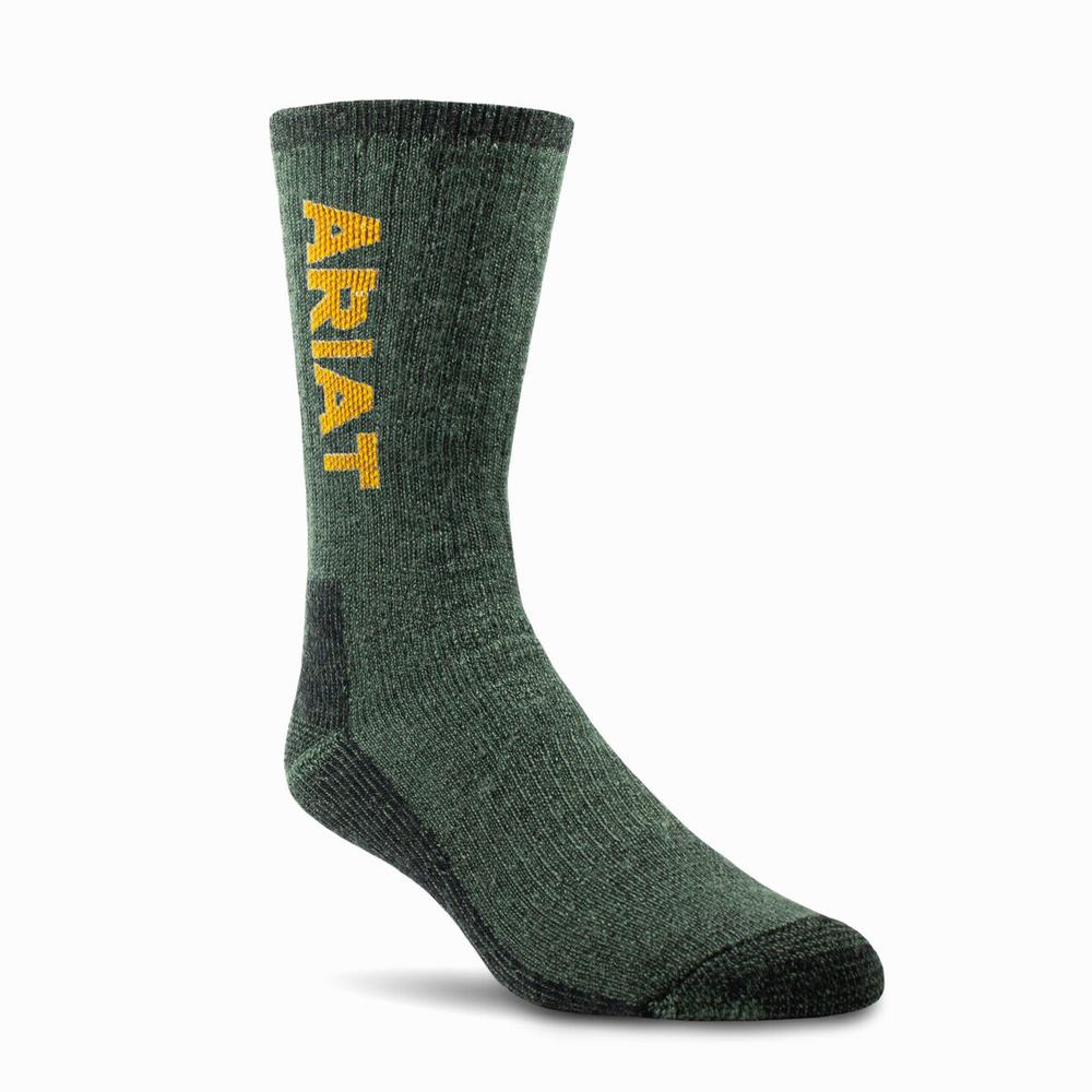 Women\'s Ariat Ultimate Thermal Wool Blend 2 Pair Pack Socks Olive | KVMJ-56798