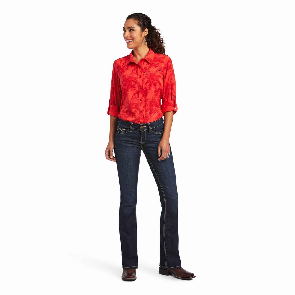 Women's Ariat VentTEK Stretch Tops Grey | XMZO-96407