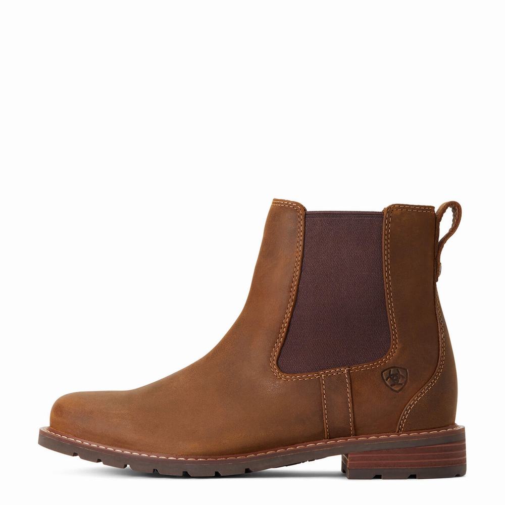 Women's Ariat Wexford Waterproof Booties Brown | NIXZ-29057