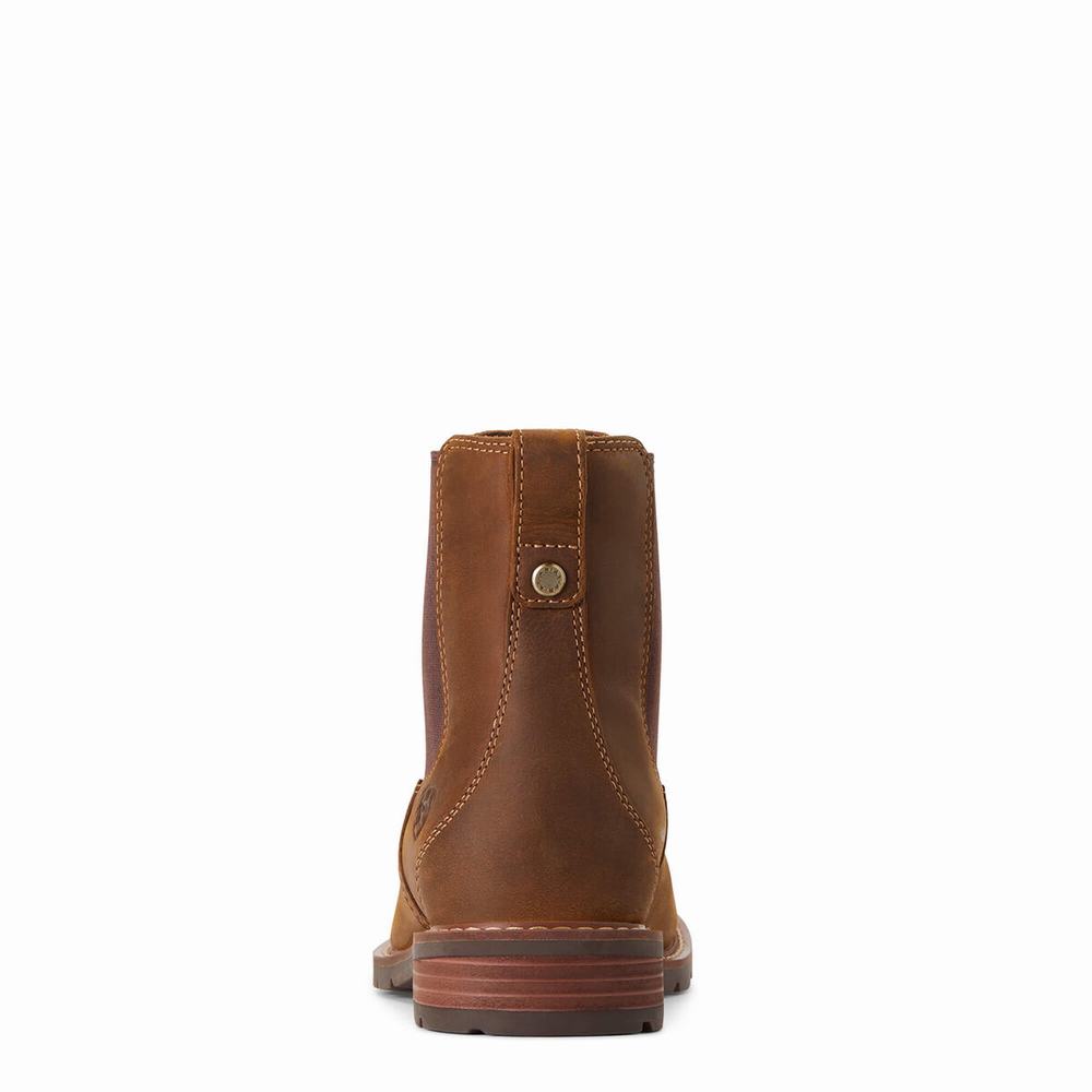 Women's Ariat Wexford Waterproof Booties Brown | NIXZ-29057