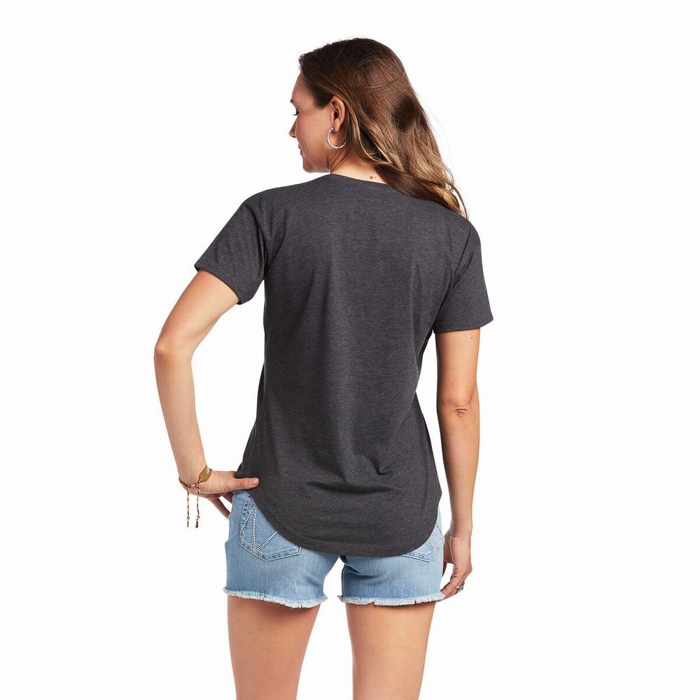 Women's Ariat Wild Country Tops Grey | SITF-28635