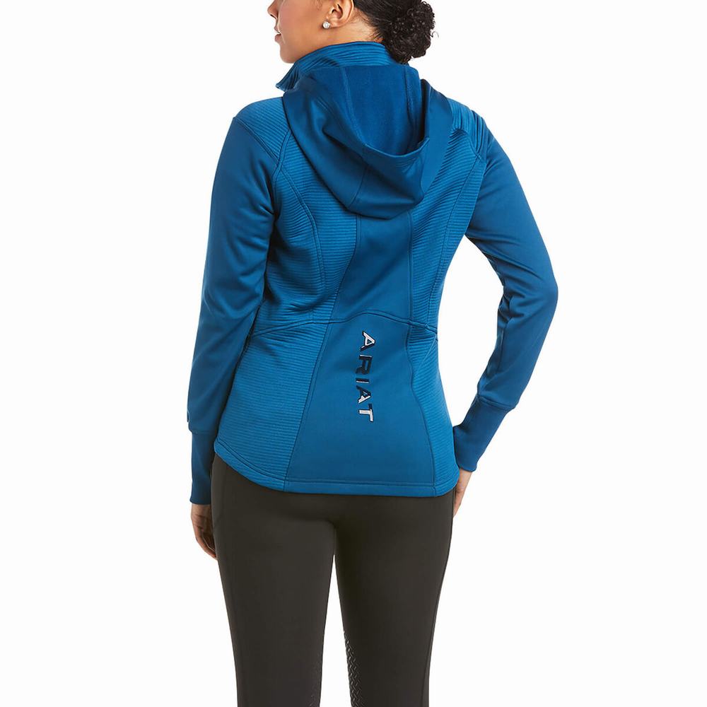 Women's Ariat Wilde Full Zip Hoodie Blue | VWQD-87912