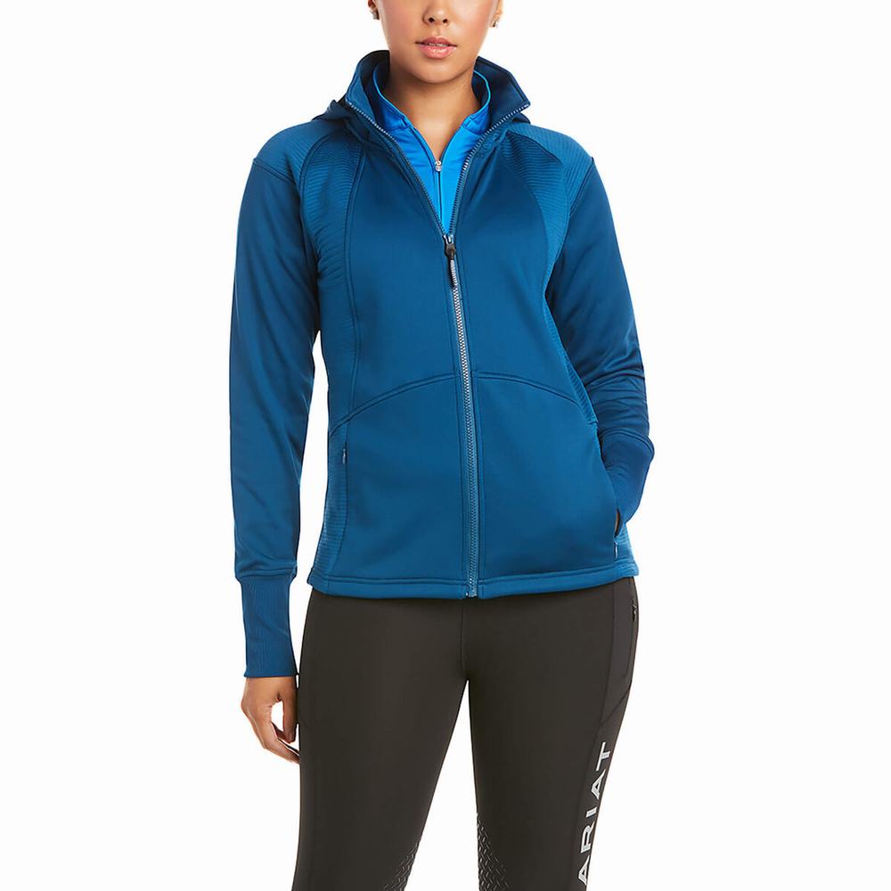 Women\'s Ariat Wilde Full Zip Hoodie Blue | VWQD-87912