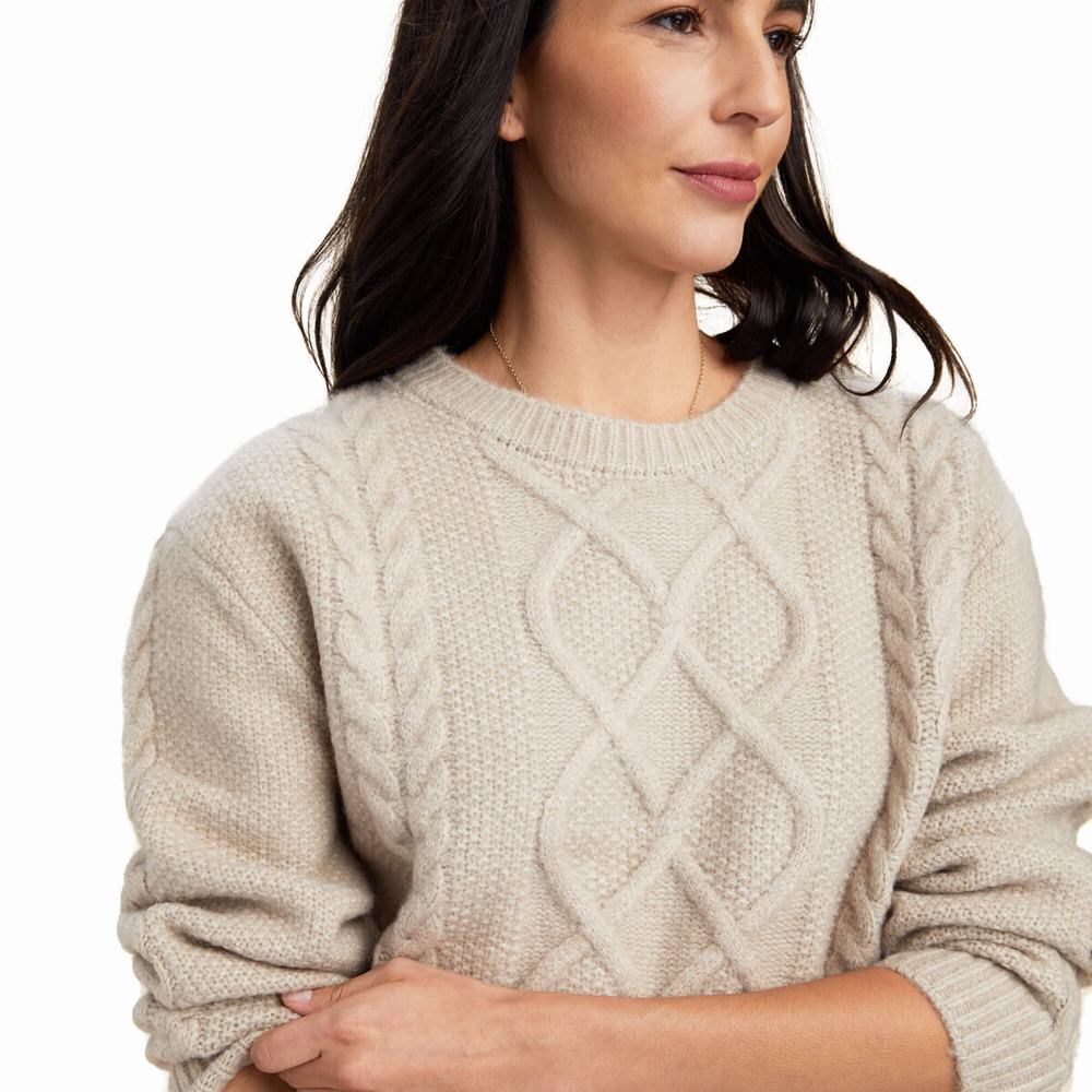 Women's Ariat Winter Quarter Sweaters Beige | NKIE-58603