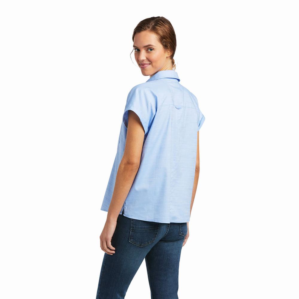 Women's Ariat Zenith Tops Blue | RCWE-26503